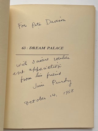 Item #107971 63: Dream Palace. James PURDY