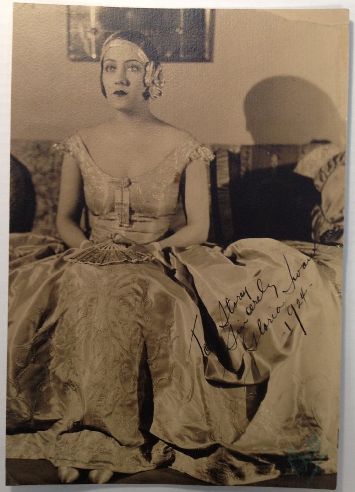 Item #114768 Inscribed Vintage Photograph. Gloria SWANSON, 1899 - 1983.