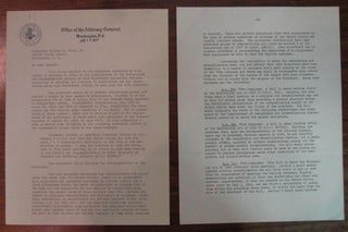 Item #122582 Typed Letter Signed as Attorney General. Tom CLARK