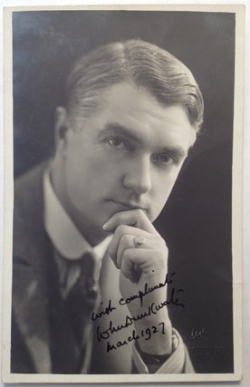 Item #131531 Inscribed Postcard. John DRINKWATER, 1882 - 1937