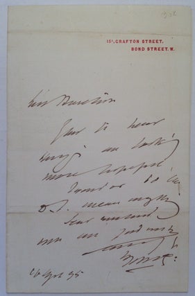 Item #133101 Autographed Letter Signed on personal note paper. Sir Henry IRVING, 1938 - 1905