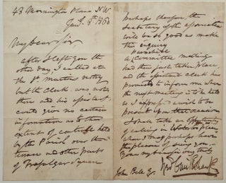 Item #134377 Autographed Letter Signed about Church Property. George CRUIKSHANK, 1792 - 1878