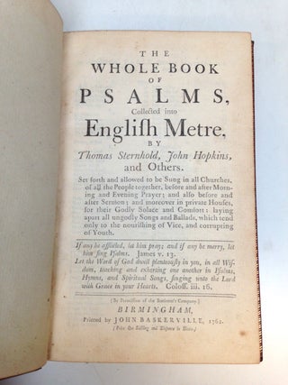 The Whole Book of Psalms, Collected into English Metre.