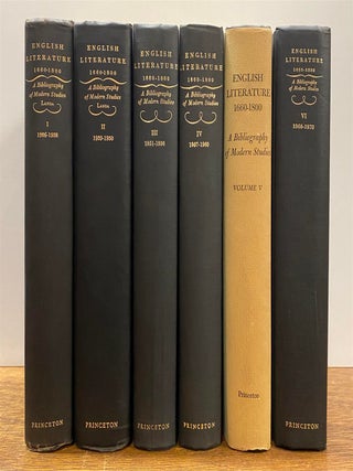 Item #141549 English Literature, 1660-1800: A Bibliography of Modern Studies Compiled for...