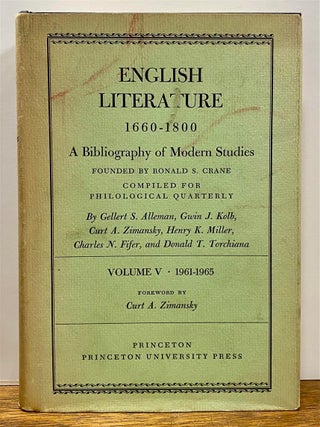 English Literature, 1660-1800: A Bibliography of Modern Studies Compiled for Philological Quarterly.