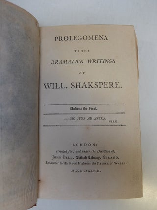 The Dramatick Writings of William Shakespeare.