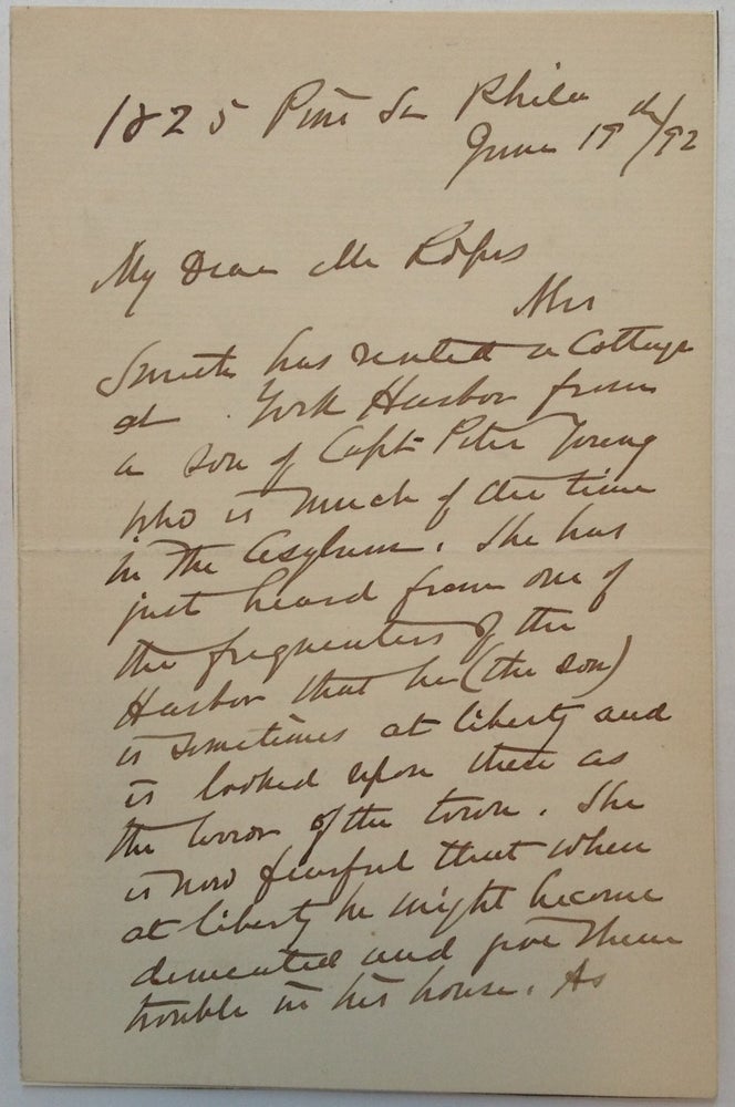 Item #151137 Autographed Letter Signed to a Civil War historian. William F. SMITH, 1824 - 1903.
