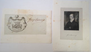 Item #154085 Bold signature beside an ornate coat-of-arms. George CANNING, 1770 - 1827
