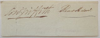Item #154134 Clipped Signature. Edward GRIFFITH, 1767 - 1832