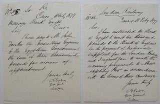 Item #155513 Two Autographed Letters Signed and a Telegraph. Charles G. GORDON, "Chinese", 1833 -...