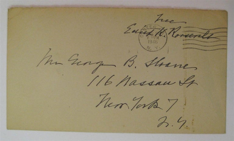 Item #159617 Free Frank Envelope. Edith K. ROOSEVELT.