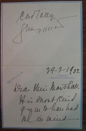 Item #161713 Autographed Letter Signed. Geraldine FARRAR, 1882 - 1967