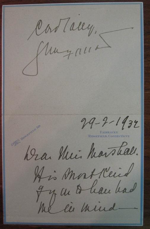 Item #161713 Autographed Letter Signed. Geraldine FARRAR, 1882 - 1967.