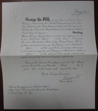 Item #161773 Document Signed by Two Kings. GEORGE V., EDWARD VIII
