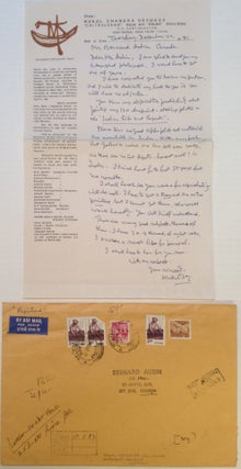 Item #163334 Autographed Letter Signed on personal letterhead. Mukul Chandra DEY, 1895 - 1989