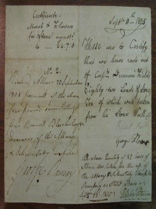 Item #168443 Autographed Document Signed. ALBANY, SCHENECTADY TURNPIKE