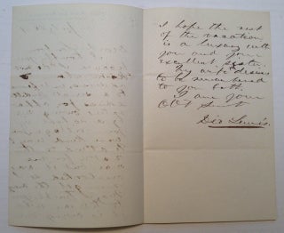 Item #17190 Autographed Letter Signed. Dio LEWIS, 1823 - 1886