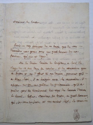 Item #172114 Autographed Letter Signed in French. Jean Joseph Antoine COURVOISIER