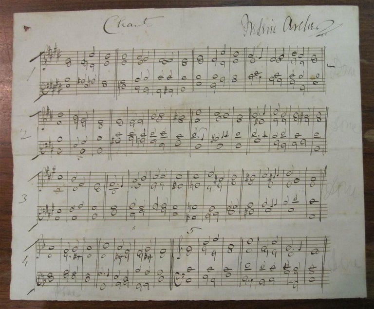 Item #172931 Autographed Musical Quotation. Frederic ARCHER, 1838 - 1901.