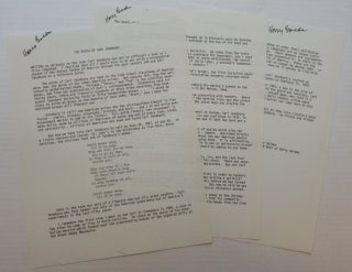 Item #173353 Typescript Signed Three Times. Harry Lewis GOLDEN, 1902 - 1981