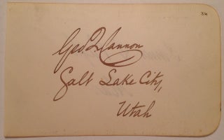 Item #174256 Autographed Album Page. George Quayle CANNON, 1827 - 1901