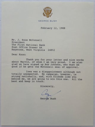 Item #174465 Typed Letter Signed during his campaign for President. George H. W. BUSH
