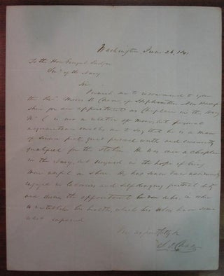Item #175648 Autographed Letter Signed. Salmon P. CHASE