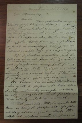 Item #177325 Autographed Letter Signed. Samuel Latham MITCHELL, 1764 - 1831