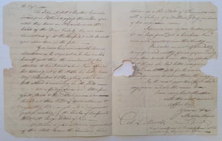 Item #200604 Autographed Letter Signed about Tobacco. Staats MORRIS, 1765 - 1826