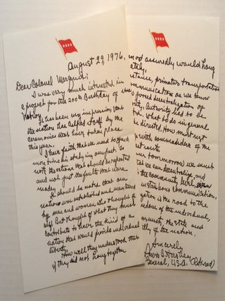 Item #200623 Autographed Letter Signed as a retired 4-Star General. Lewis B. HERSHEY
