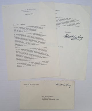 Item #201188 Typed Letter Signed to a prominent art collector. Hubert HUMPHREY, 1911 - 1978