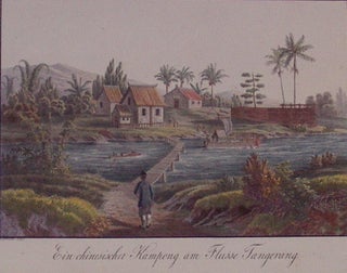 Item #202668 Ein chinesischer Kampong am Flusse Tangerang (Chinese soldier crossing the River...