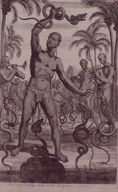 Item #202684 A Malabar Showing Tricks with Serpents. Johan NIEUHOFF.