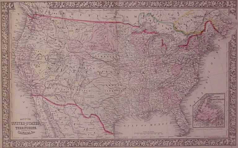 Item #202751 Map of the United States, and Territories. Together with Canada &c. Wellington WILLIAMS.