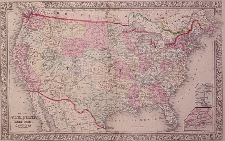 Item #202756 Map of the United States, and Territories. Together with Canada &c. Wellington WILLIAMS.