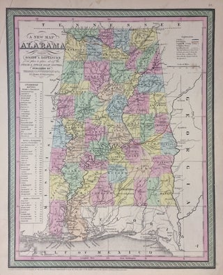 Item #202839 A New Map of Alabama with Its Roads & Distances from place to place, along the Stage...
