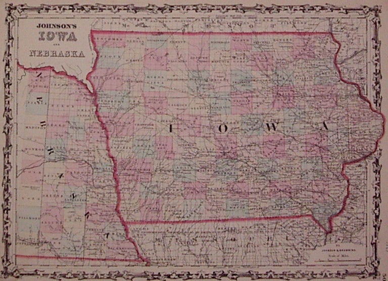 Item #202994 Johnson's Iowa and Nebraska. JOHNSON, BROWNING.