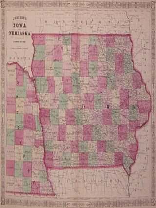 Item #203000 Johnson's Iowa and Nebraska. A. J JOHNSON