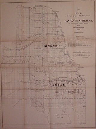 Item #203182 Map Showing the progress of the Public Surveys in Kansas and Nebraska, to accompany...