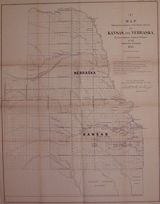 Item #203182 Map Showing the progress of the Public Surveys in Kansas and Nebraska, to accompany...