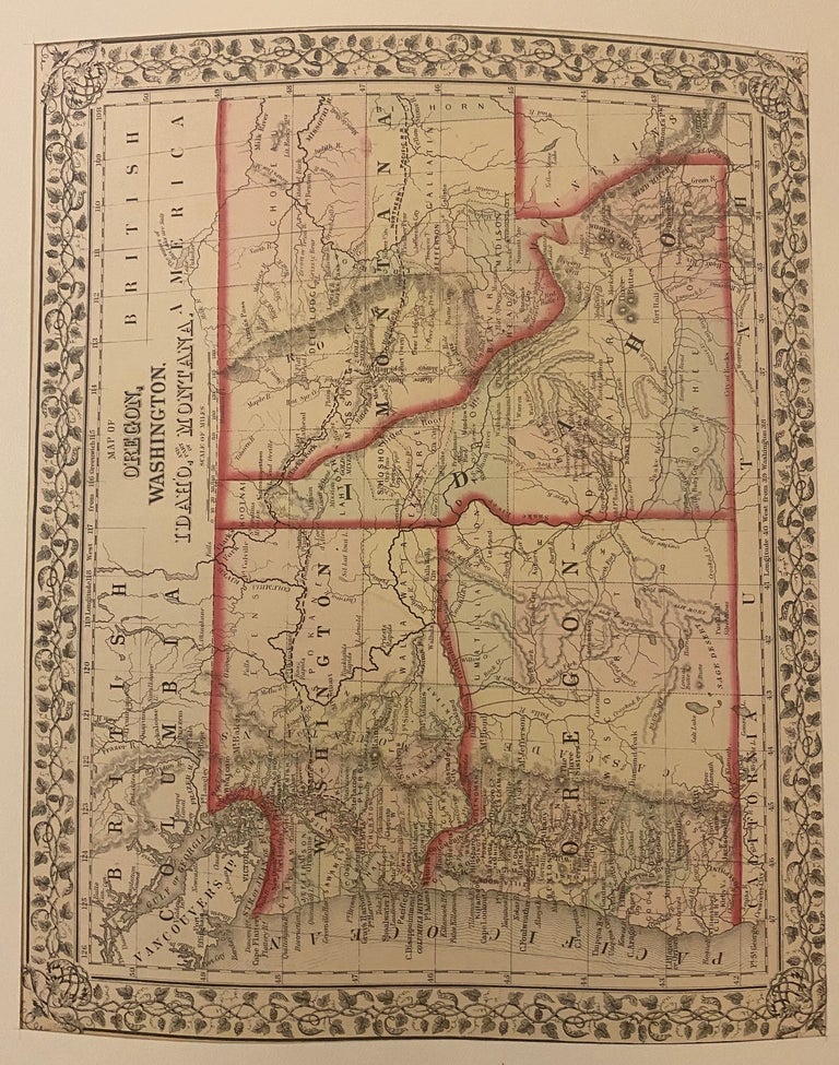 Item #203192 Map of Oregon, Washington, Idaho and part of Montana. Samuel Augustus Jr MITCHELL.