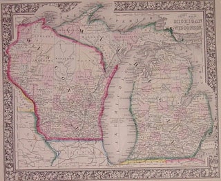 Item #203205 County Map of Michigan and Wisconsin. Samuel Augustus Jr MITCHELL