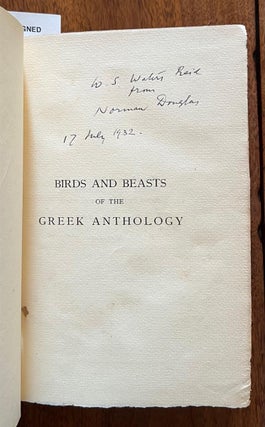 Birds and Beasts of the Greek Anthology.