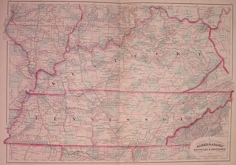 Item #203694 Asher & Adams' Kentucky & Tennessee. ASHER, ADAMS.