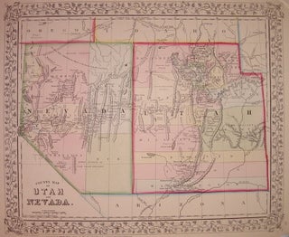 Item #203706 County Map of Utah and Nevada. Samuel Augustus Jr MITCHELL