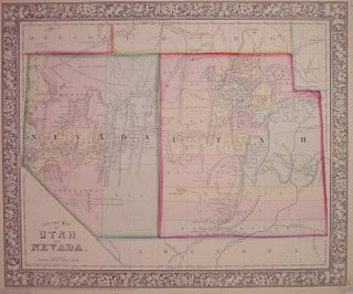 Item #203707 County Map of Utah and Nevada. Samuel Augustus Jr MITCHELL