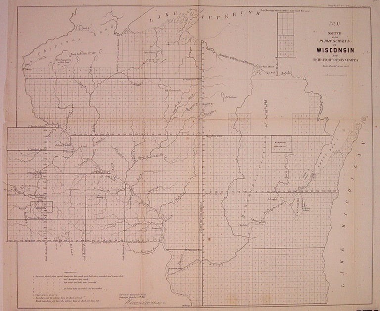 Item #203826 (No. 1) Sketch of the Public Surveys in Wisconsin and Territory of Minnesota. Lewis WARNER.