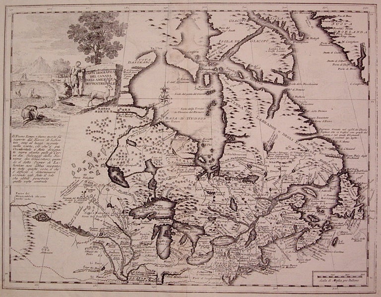 Item #203888 Carta Geografica del Canada Nell: America Settentrionale. Giovanni Battista ALBRIZZI.