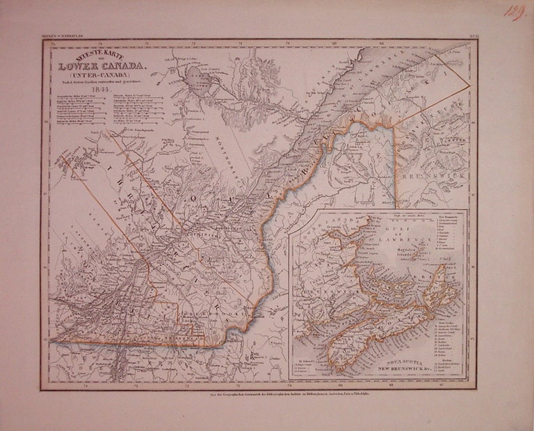 Item #203925 Neueste Karte von Lower Canada. (Unter Canada). Joseph MEYER.