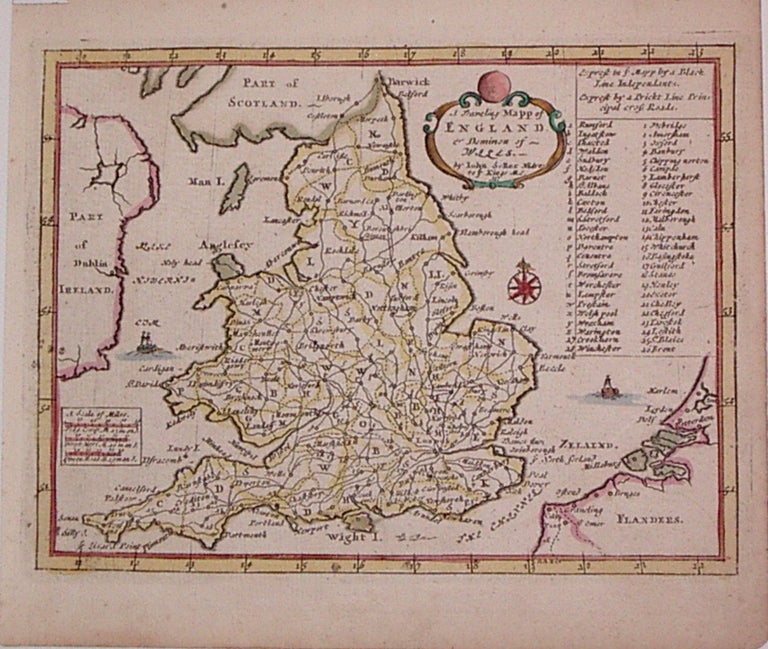 Item #204293 A Traveling Mapp of England & Dominion of Wales. John SELLER.